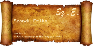Szondy Erika névjegykártya