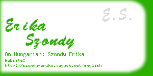 erika szondy business card